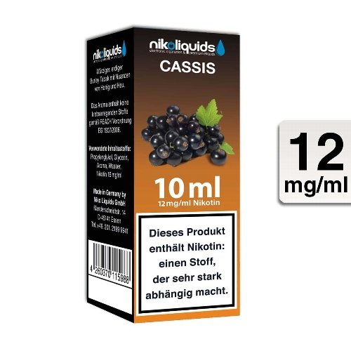 E-Liquid NIKOLIQUIDS Cassis 12 mg Nikotin