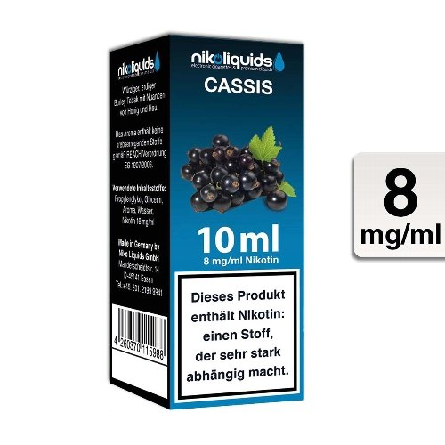 E-Liquid NIKOLIQUIDS Cassis 8 mg Nikotin