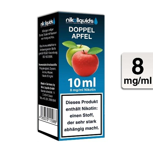 E-Liquid NIKOLIQUIDS Doppel Apfel 8 mg Nikotin