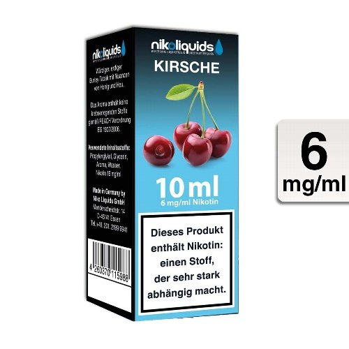 E-Liquid NIKOLIQUIDS Kirsche 6 mg Nikotin