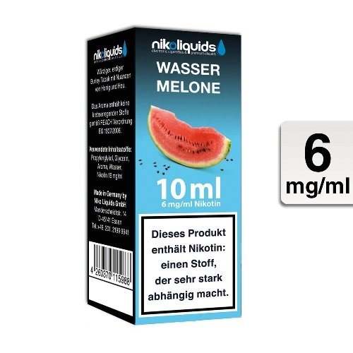 E-Liquid NIKOLIQUIDS Wassermelone 6mg Nikotin 50 VG / 50 PG