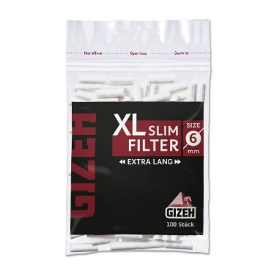 Gizeh XL Slim Filter Black Zigarettenfilter 6mm 100 Stück