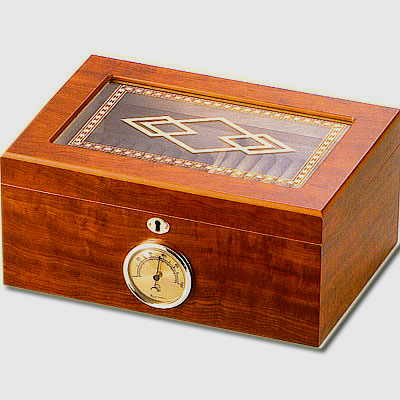 Humidor Glasdeckel Intarsien