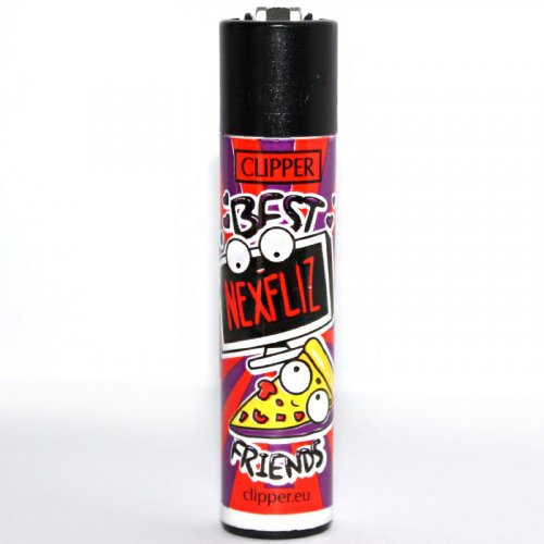 Clipper Feuerzeug Best Friends 2 - 3v4 Pizza und NEXFLIZ