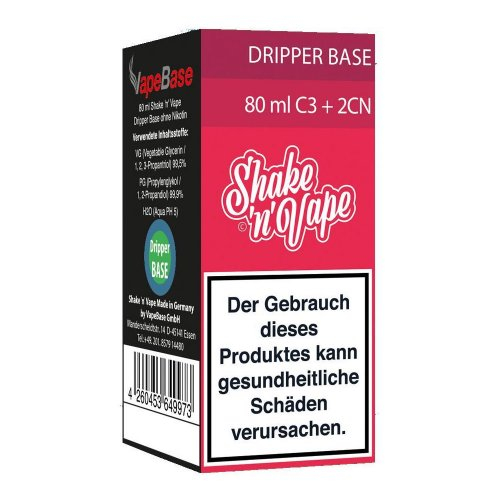 Nikoliquids Shake n Vape Grundbase Dripper Base Rot 80ml C3 + 2CN für 3mg