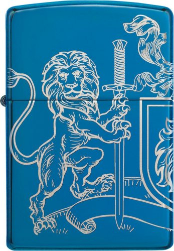 ZIPPO Indigo blau Medival Lion and Sword