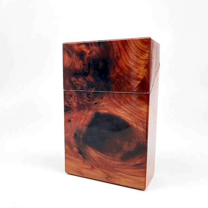 Atomic Zigarettenbox King Size Holz Marmorierung Orange