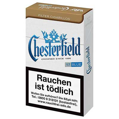 Chesterfield Filterzigarillos Blue King Size mit Naturdeckblatt