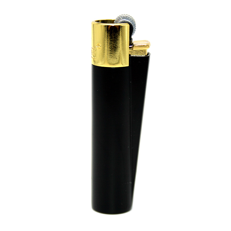 Clipper Feuerzeug Metall Black and Gold schwarz