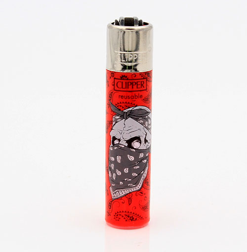 Clipper Feuerzeug Danger Skulls 1 Rot 2v4