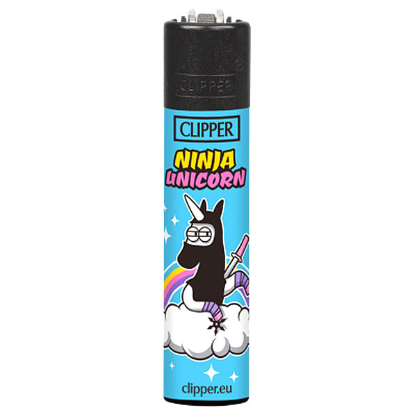 Clipper Feuerzeug Einhorn Slogan NINJA UNICORN