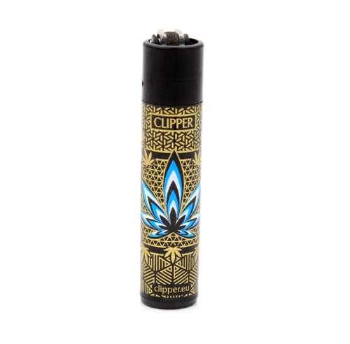 Clipper Feuerzeug Leaves 34 Blau 2v4