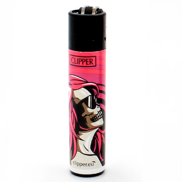 Clipper Feuerzeug Skulls 18 Rosa 1v4