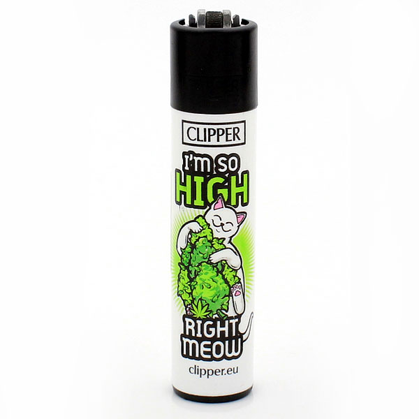 Clipper Feuerzeug Weed Slogan 3 I AM SO HIGH RIGHT MEOW