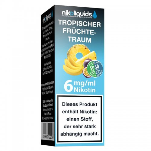 E-Liquid NIKOLIQUIDS Tropischer Früchte-Traum 6mg Nikotin