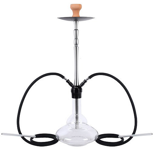 Shark Shisha Ajax 2er, chrome, 70cm, Silikon-Schläuche 