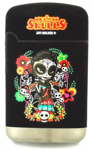 Mexican Skulls Easy Torch 8 Jet Feuerzeug Catrinas Schwarz 1