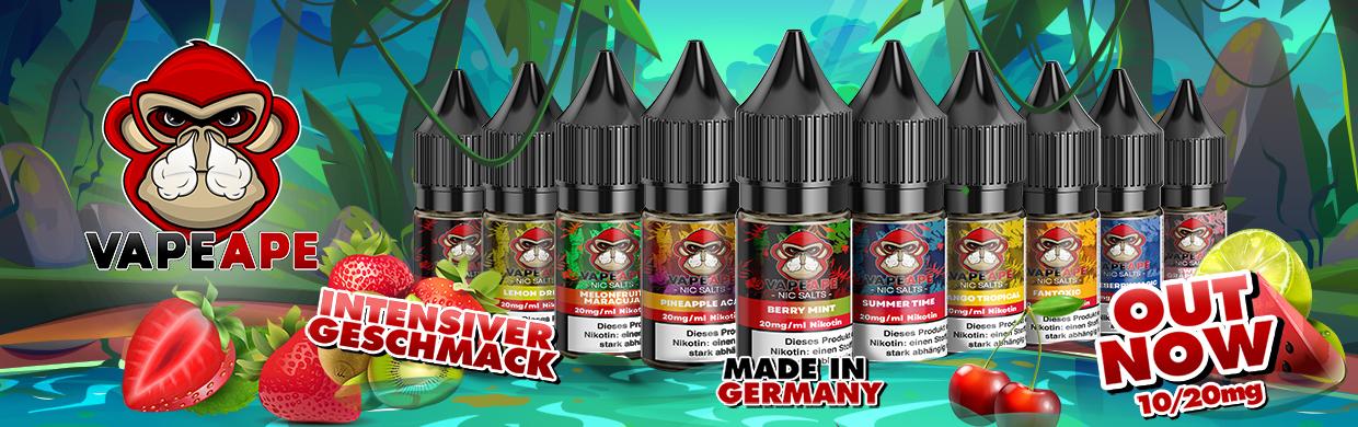 Vape Ape - Übersicht der Nic Salt Liquids